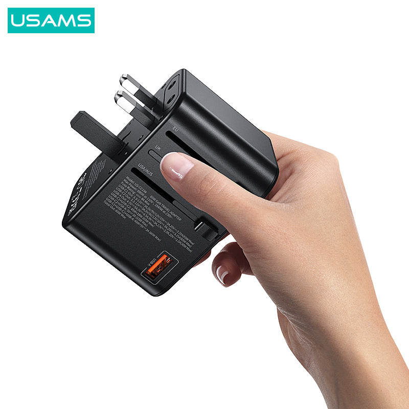 65W Dual Type-C+USB Universal Travel Charger