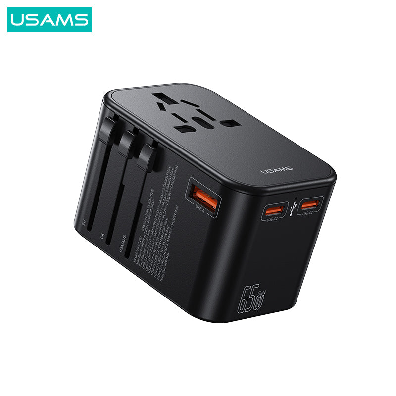 65W Dual Type-C+USB Universal Travel Charger