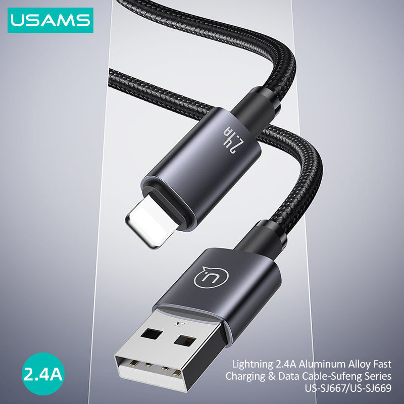 Lightning 2.4A Aluminum Alloy Fast Charging & Data Cable-Sufeng Series 1.2M