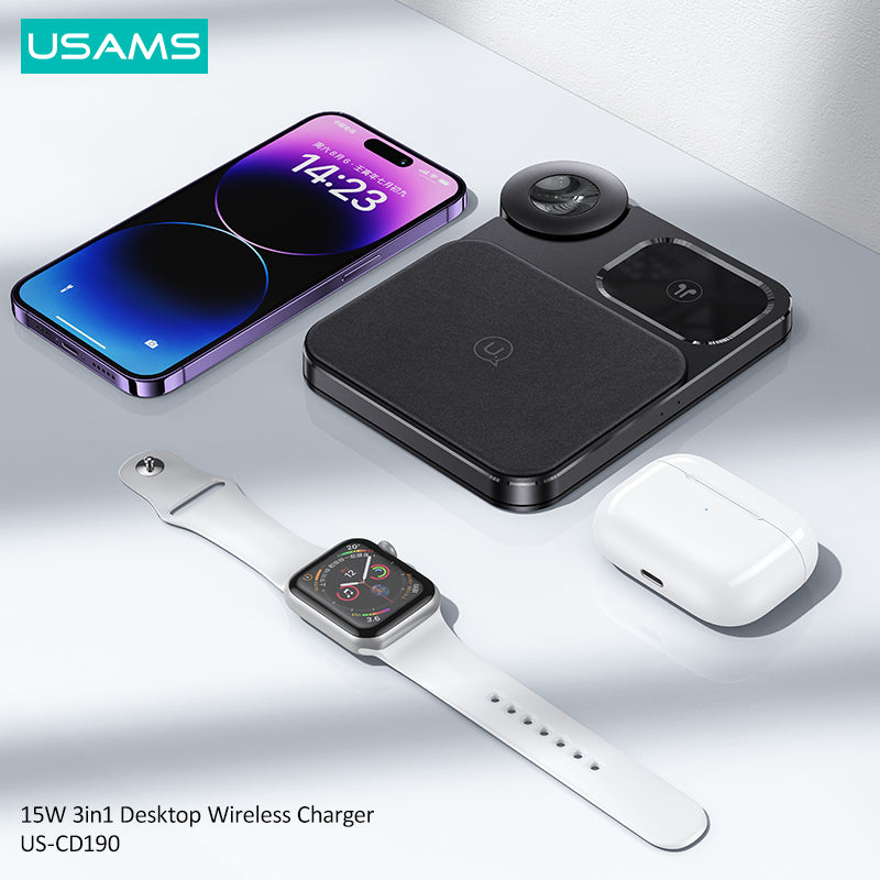 15W 3in1 Desktop Wireless Charger