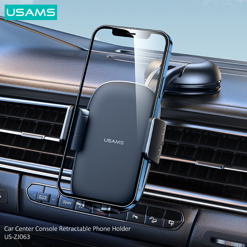 Car Center Console Retractable Phone Holder
