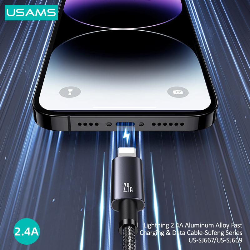Lightning 2.4A Aluminum Alloy Fast Charging & Data Cable-Sufeng Series 2M