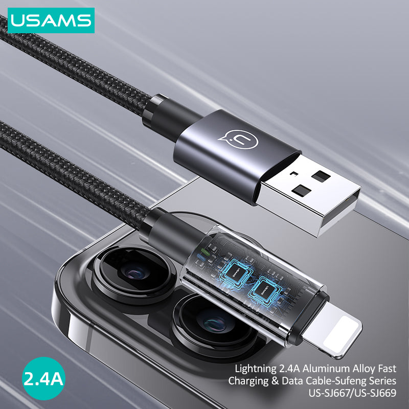 Lightning 2.4A Aluminum Alloy Fast Charging & Data Cable-Sufeng Series 1.2M