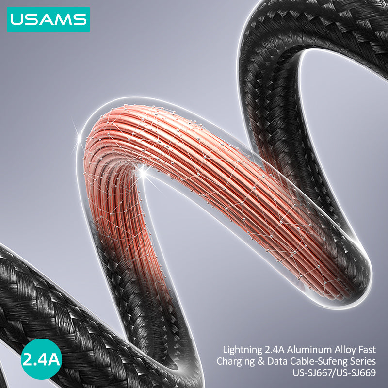 Lightning 2.4A Aluminum Alloy Fast Charging & Data Cable-Sufeng Series 1.2M