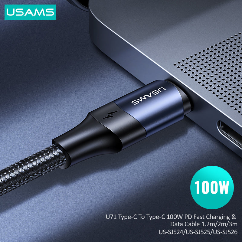 Type-C To Type-C 100W PD Fast Charging & Data Cable 1.2m/3m