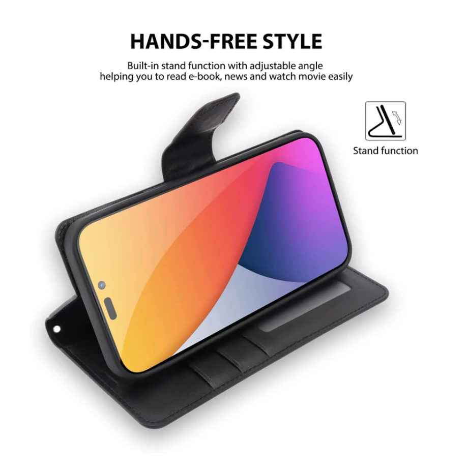 iPhone Mill Folio Flip Anti-Drop Phone Cover Wallet Case