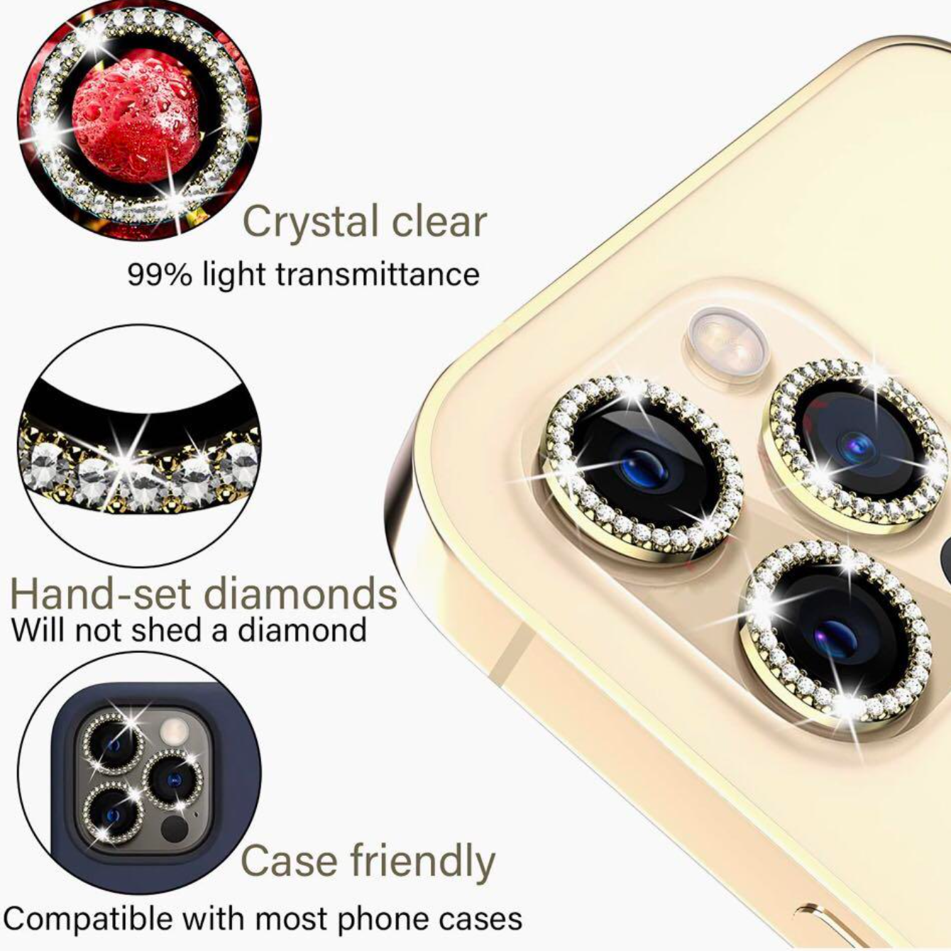 Diamond Camera HD Clear Lens Protector for iPhone