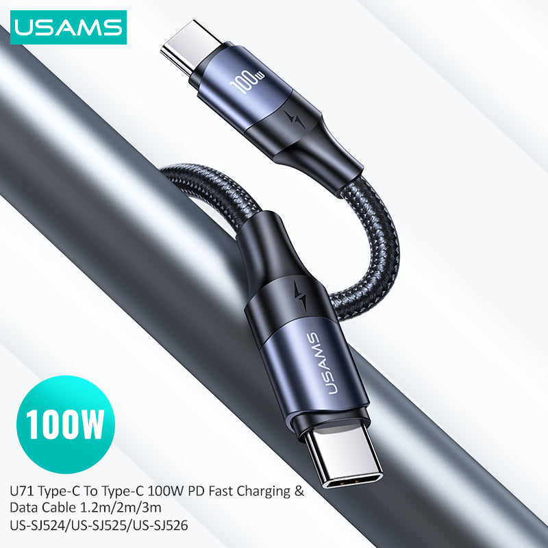 Type-C To Type-C 100W PD Fast Charging & Data Cable 1.2m/3m