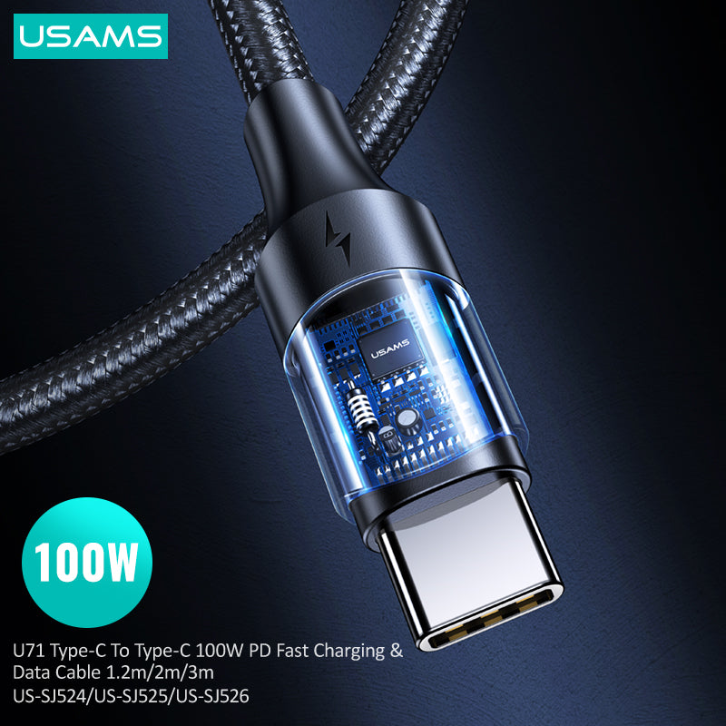 Type-C To Type-C 100W PD Fast Charging & Data Cable 1.2m/3m
