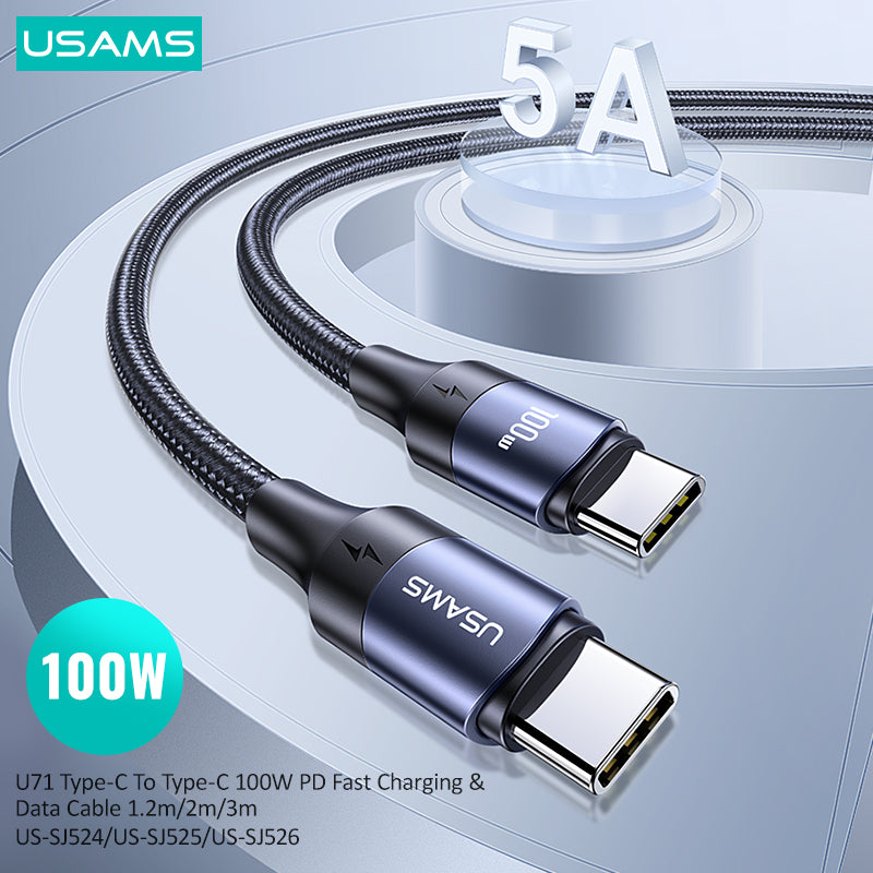 Type-C To Type-C 100W PD Fast Charging & Data Cable 1.2m/3m