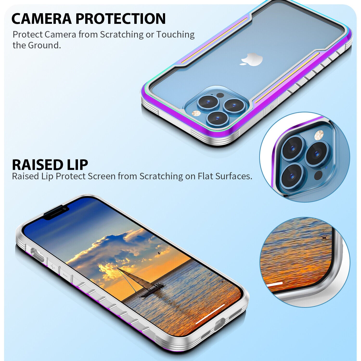 Silicone Frame Military Drop Shockproof Clear iPhone Case