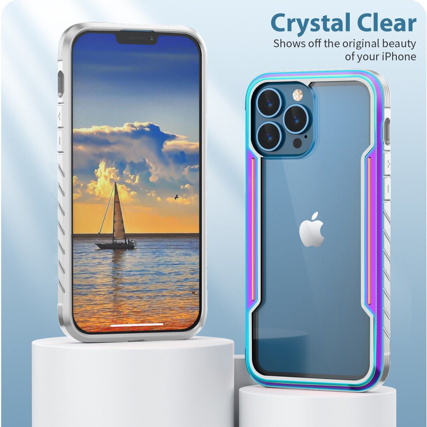 Silicone Frame Military Drop Shockproof Clear iPhone Case