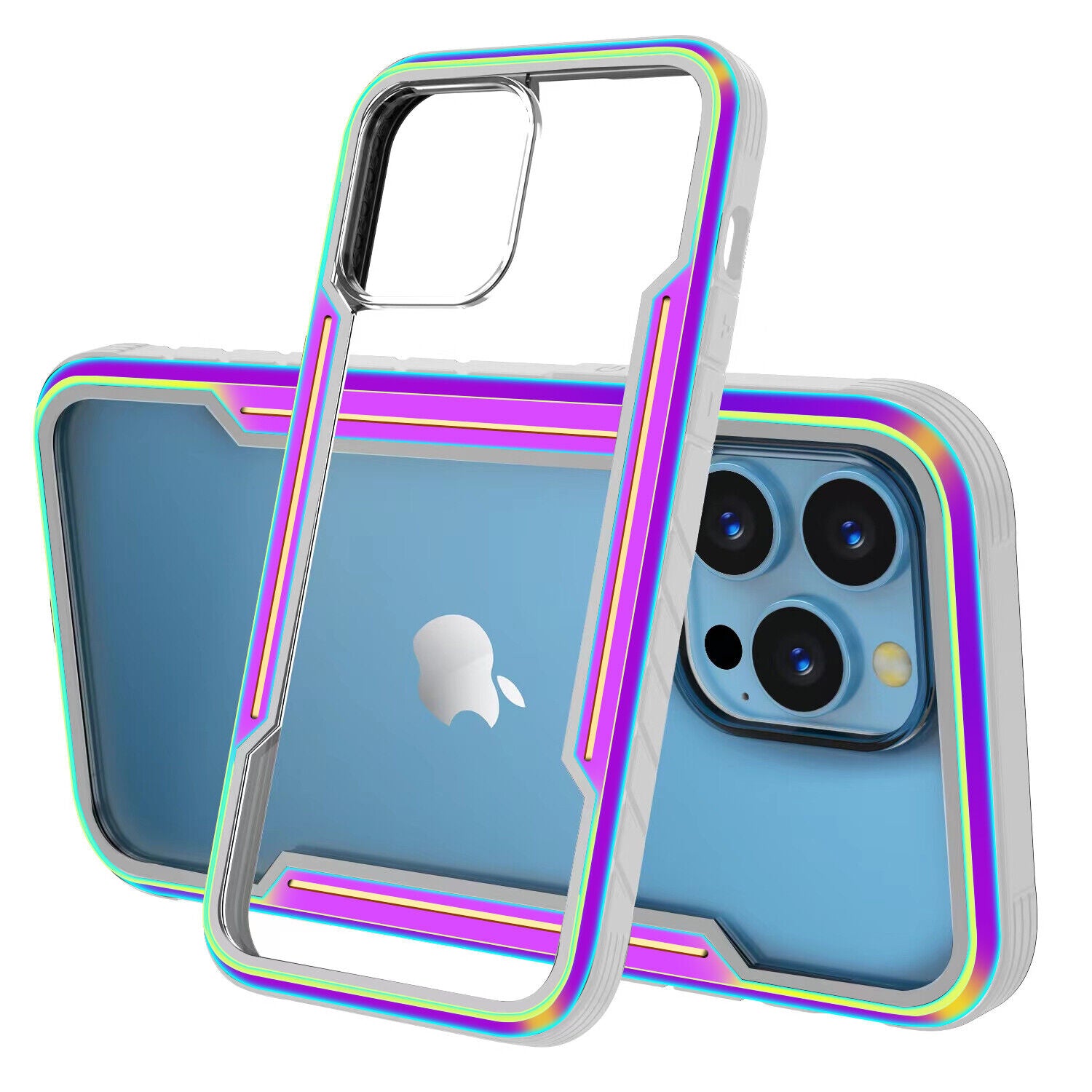 Silicone Frame Military Drop Shockproof Clear iPhone Case