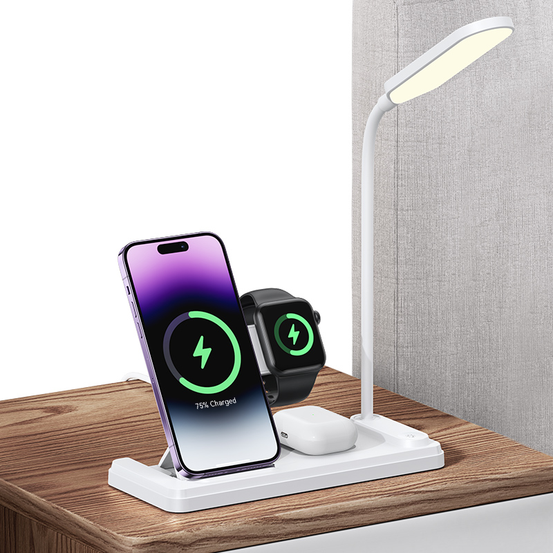 15W 4in1 Wireless Charging Holder With Table Lamp