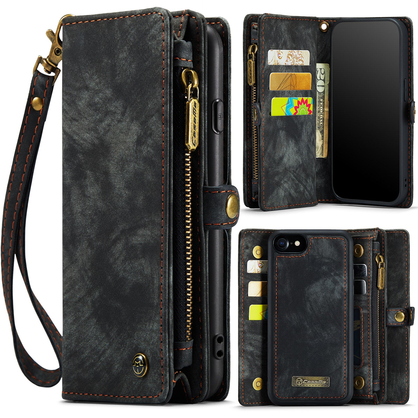 iPhone Caseme Leather Coin Wallet Card Holder Magnetic Detachable