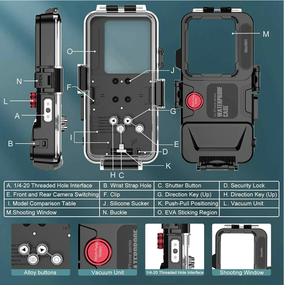30 Meters iPhone Universal Diving Waterproof Phone Case