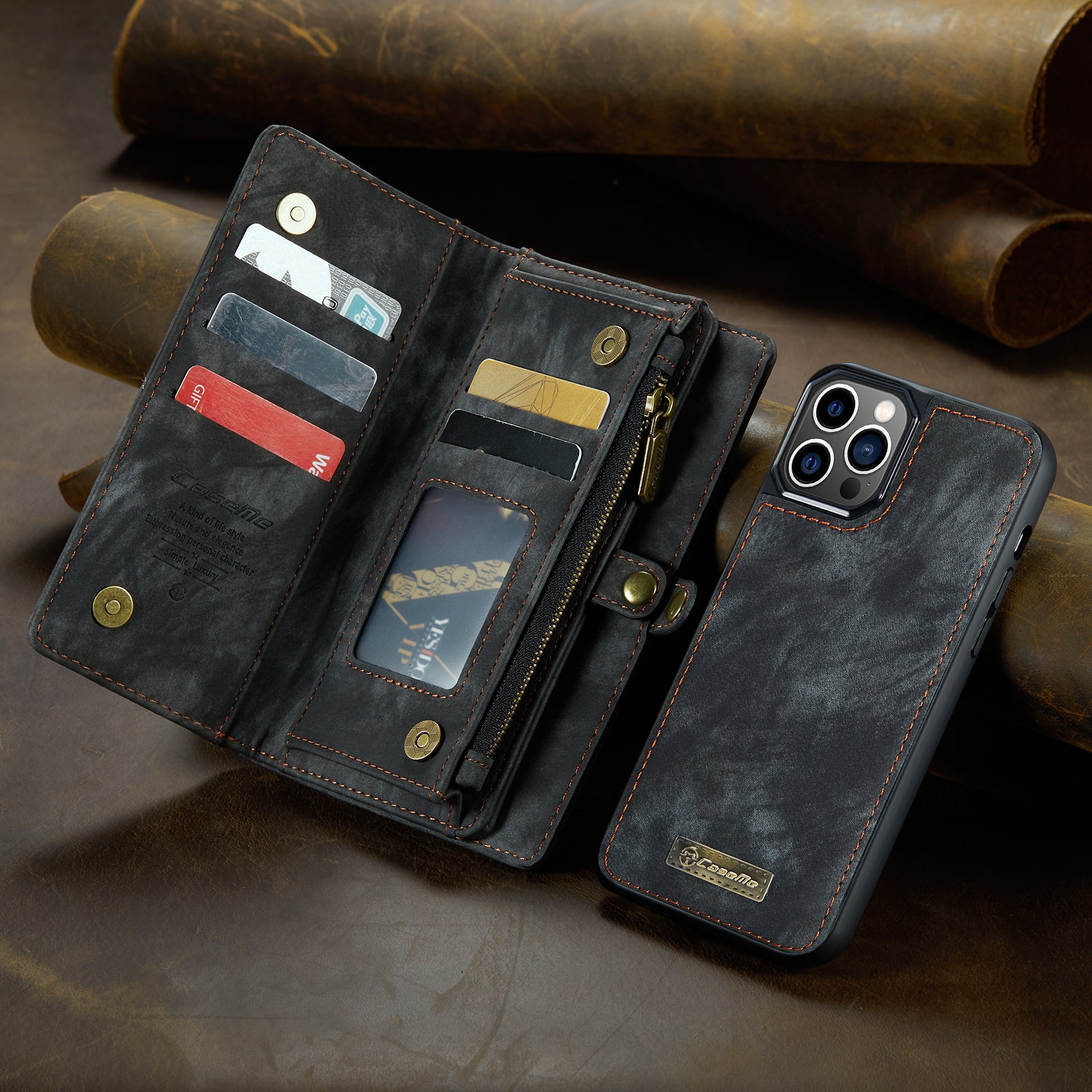 iPhone Caseme Leather Coin Wallet Card Holder Magnetic Detachable