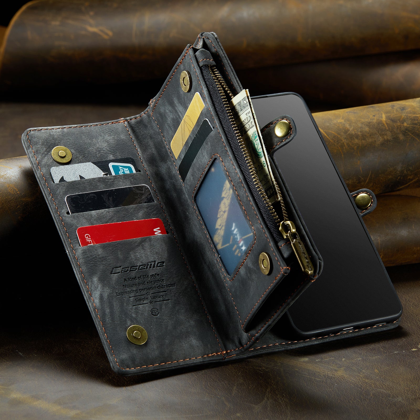 Samsung Caseme Durable Premium Leather Coin Folio with Card Holder Phone Case
