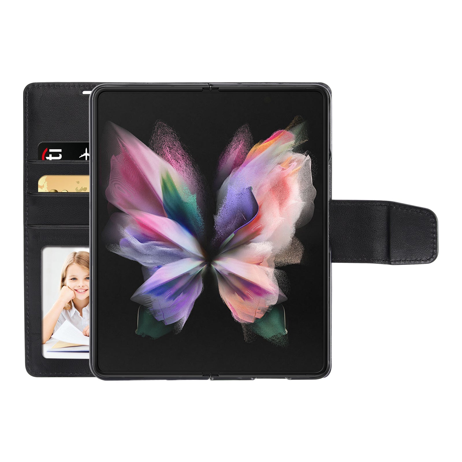 Samsung Mill Z Series Flip Card Slot Holder Stand Wallet Case
