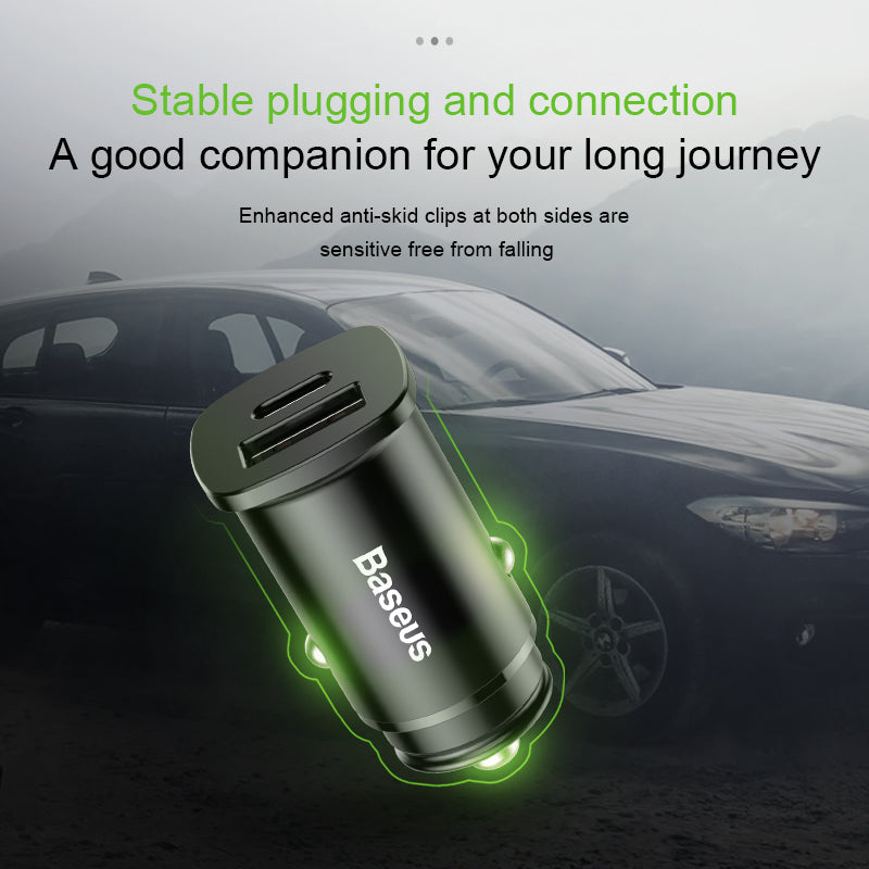 Square Metal A+C 30W PPS Car Charger